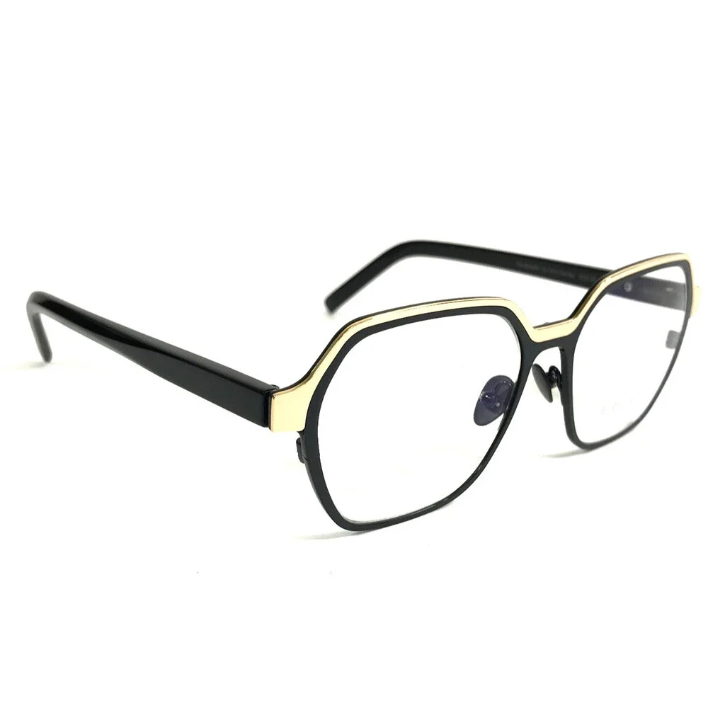 Tom Davies Eyeglasses Frame TD739 Col. 2248 Black Gold Hexagon 51-16-140